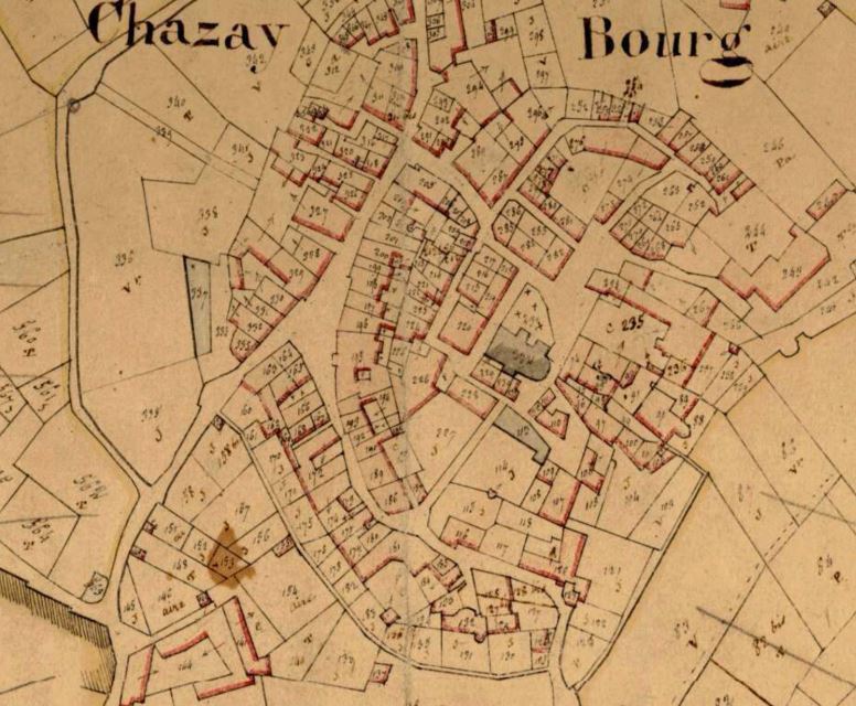 Ancien cadastre avec le château de Chazay d'Azergues