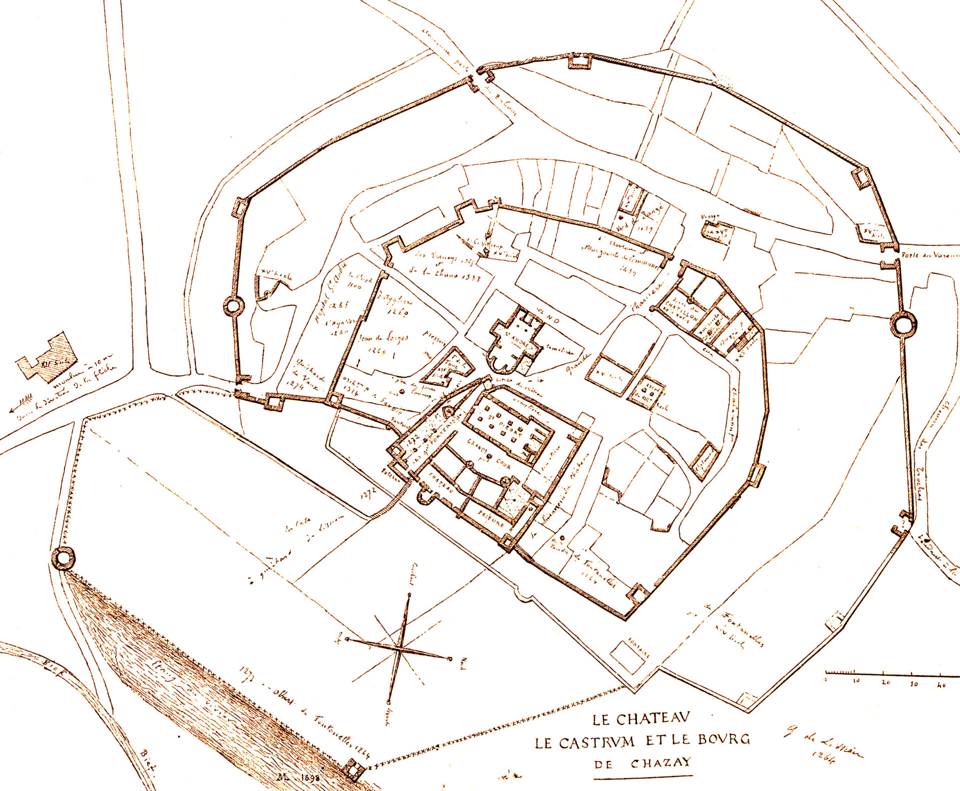 Plan XVIème du château de Chazay d'Azergues